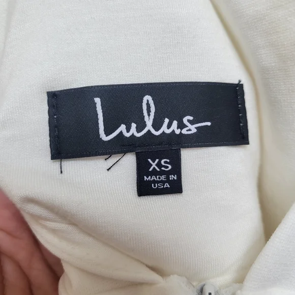 Lulu's Women Dress XS White Coquina Scalloped Lace Social Sheer Mesh Bodycon - Picture 3 of 15